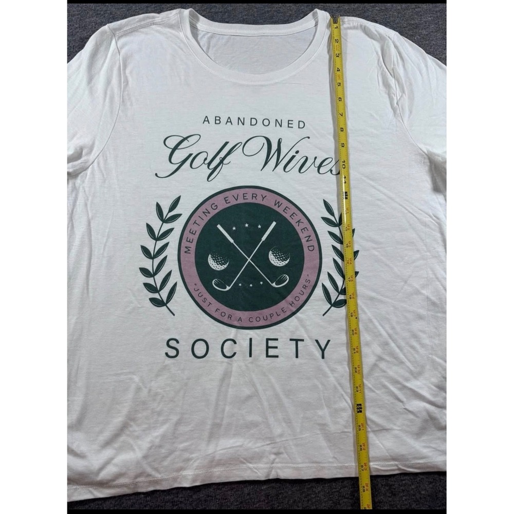 Abandoned Golf Wives Society White Graphic T-Shirt Womens 2XL Cotton - Picture 4 of 6